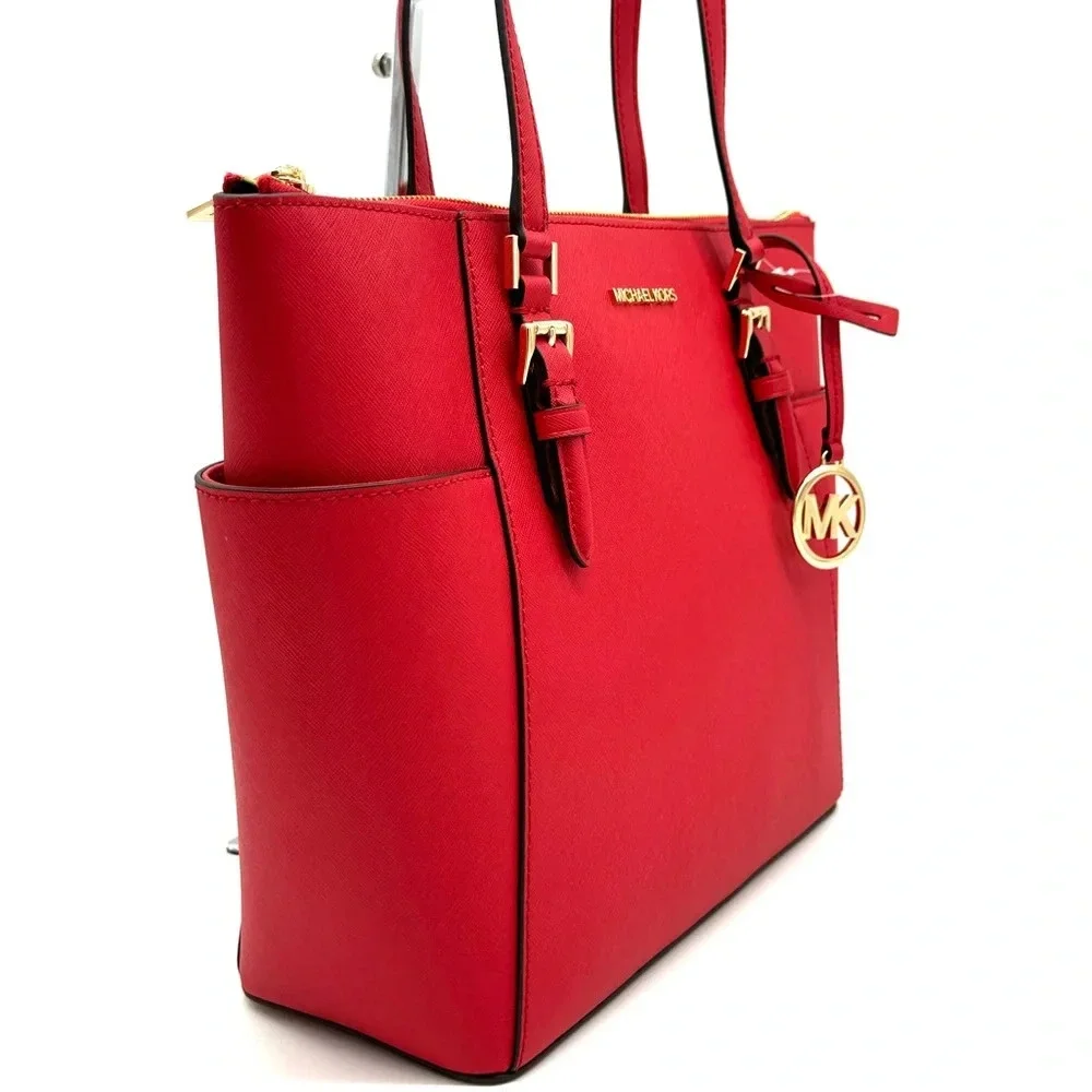 Michael Kors Large Charlotte TZ Tote Bag Bright Red - Picture 3 of 10